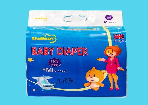 Weiße Breathable Backsheet weiche Karikatur der Baby-Windel-390*320mm gedruckt