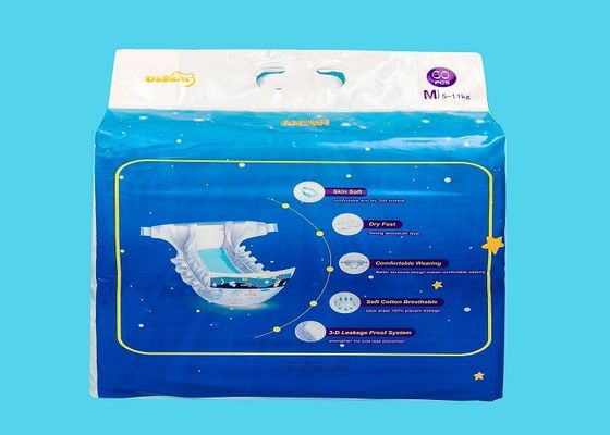 Weiße Breathable Backsheet weiche Karikatur der Baby-Windel-390*320mm gedruckt